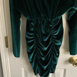 Green velour dress size small